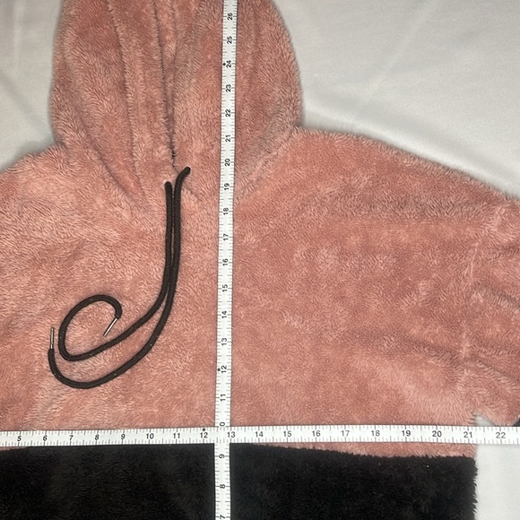 Cropped Teddy Fleece Hoodie, Women’s Size Small - Picture 4 of 4